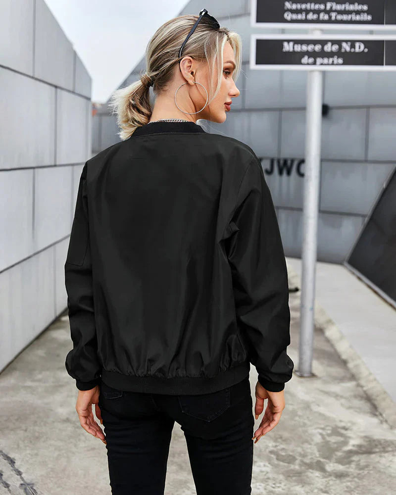 Dames Bomberjack Met Zakken Comfortabele Fit