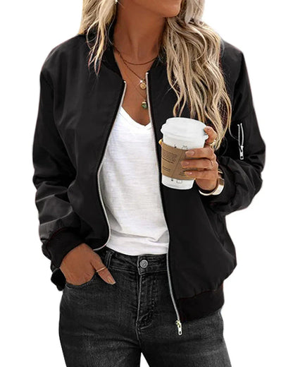 Dames Bomberjack Met Zakken Comfortabele Fit - Mode Vibes