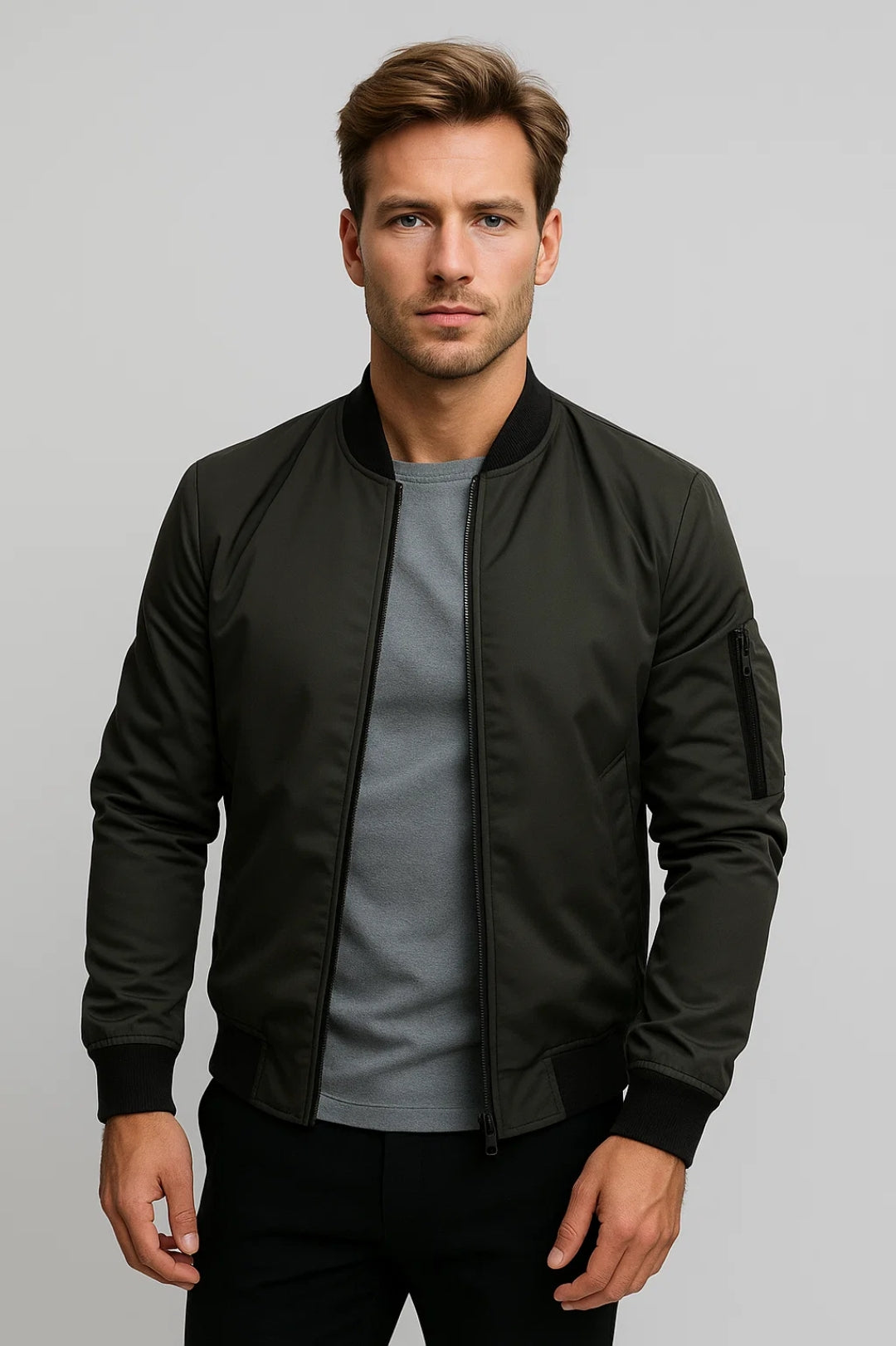 Heren Bomberjack Met Rits Comfortabele Pasvorm All Season