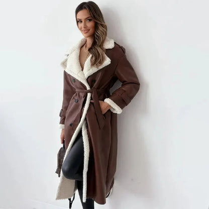 Dames Berber Coat Lange Lamicoat Jas Warm en Comfortabel