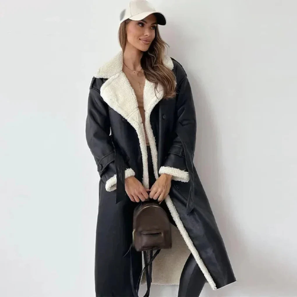 Dames Berber Coat Lange Lamicoat Jas Warm en Comfortabel