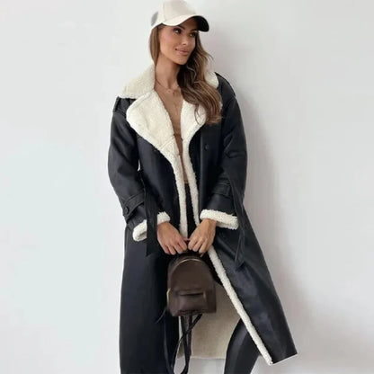 Dames Berber Coat Lange Lamicoat Jas Warm en Comfortabel