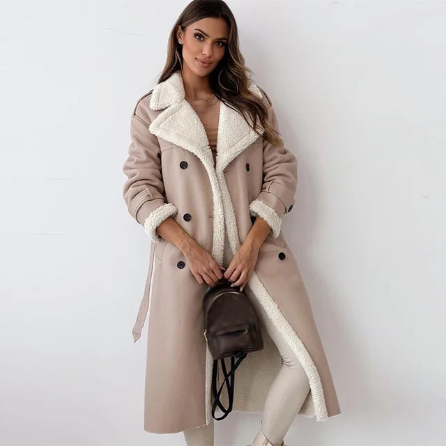 Dames Winterjas Lange Stijlvolle Warme Coat