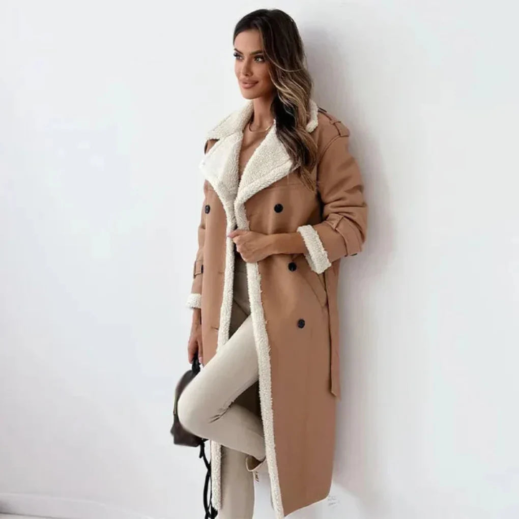 Dames Berber Coat Lange Lamicoat Jas Warm en Comfortabel