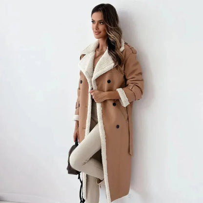 Dames Berber Coat Lange Lamicoat Jas Warm en Comfortabel