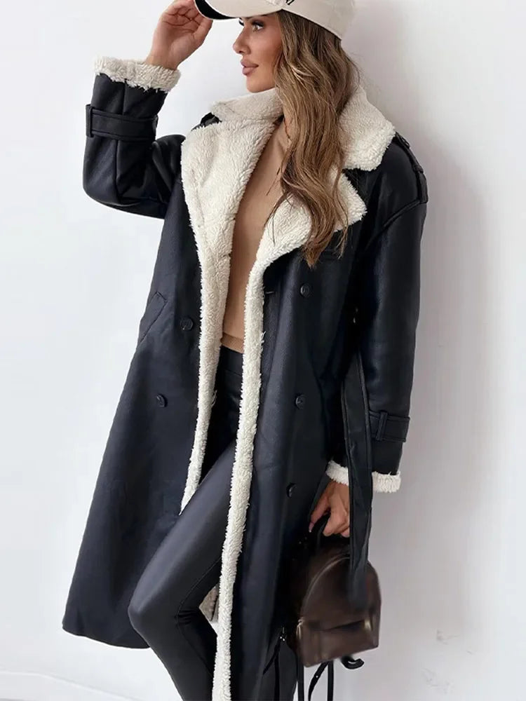 Dames Winterjas Lange Stijlvolle Warme Coat