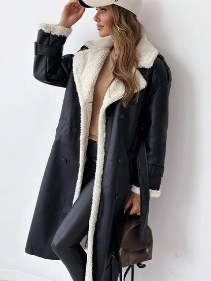 Dames Winterjas Lange Stijlvolle Warme Coat