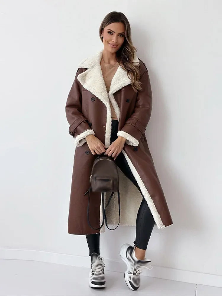 Dames Winterjas Lange Stijlvolle Warme Coat