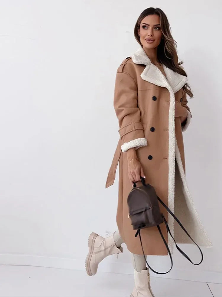 Dames Winterjas Lange Stijlvolle Warme Coat