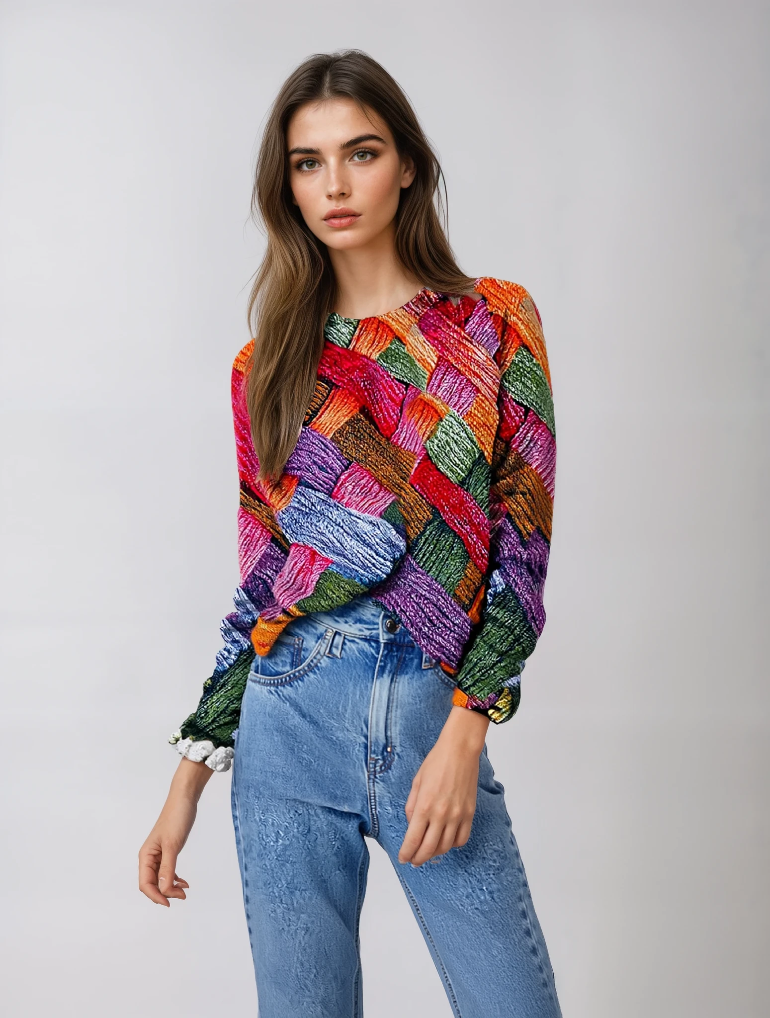 Kleurrijke Trui voor Dames Geweven Stijl - Mode Vibes