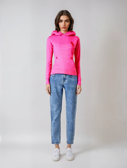 Dames Hoodie Warm met Kruiskraag Zacht en Comfortabel - Mode Vibes