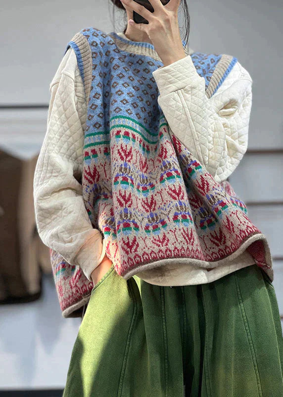 Wollen Vest Gebreid Oversized Design voor Vrouw - Mode Vibes
