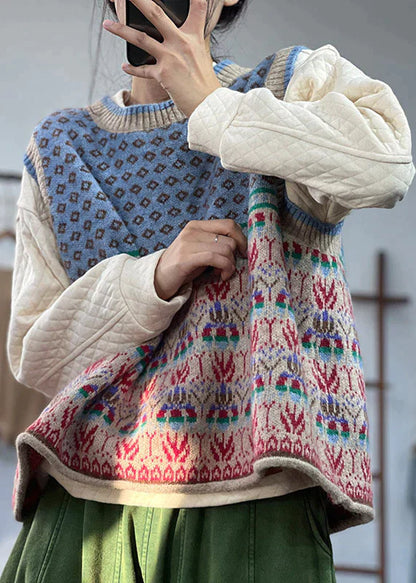 Wollen Vest Gebreid Oversized Design voor Vrouw