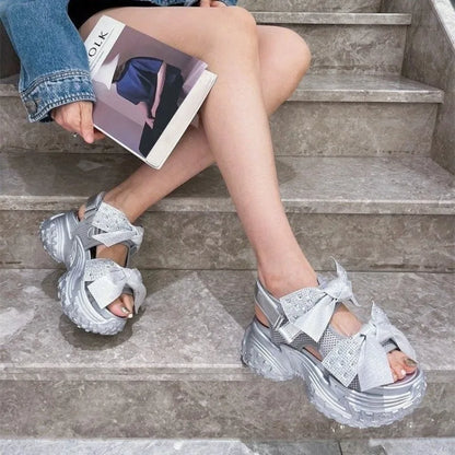 Soleil Luxe Dikke Zool Bling Sandalen