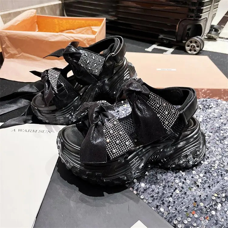 Soleil Luxe Dikke Zool Bling Sandalen