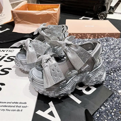 Soleil Luxe Dikke Zool Bling Sandalen