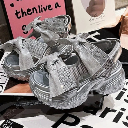 Soleil Luxe Dikke Zool Bling Sandalen