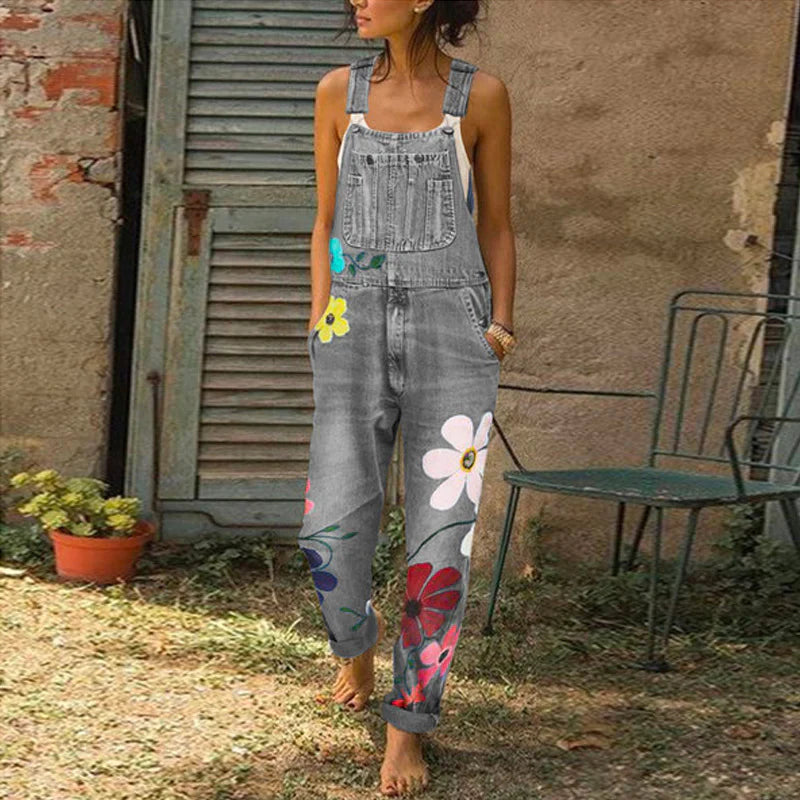 Bregje | Spijker Jumpsuit – Elegant, Bloemenpatroon &amp; Comfortabel 2