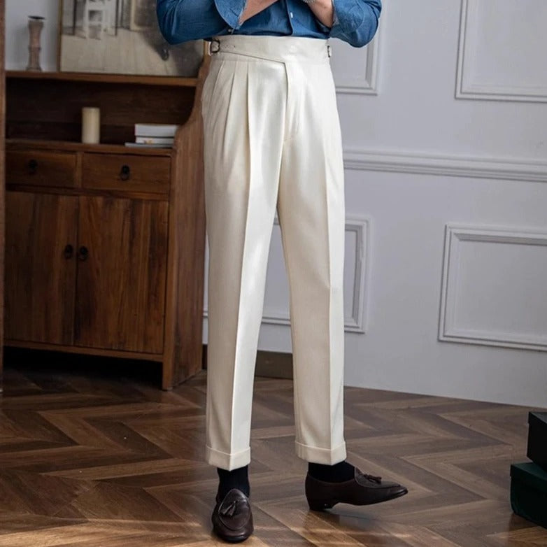 Hoge Taille Broek met Plooien Voor Mannen en Vrouwen - Mode Vibes