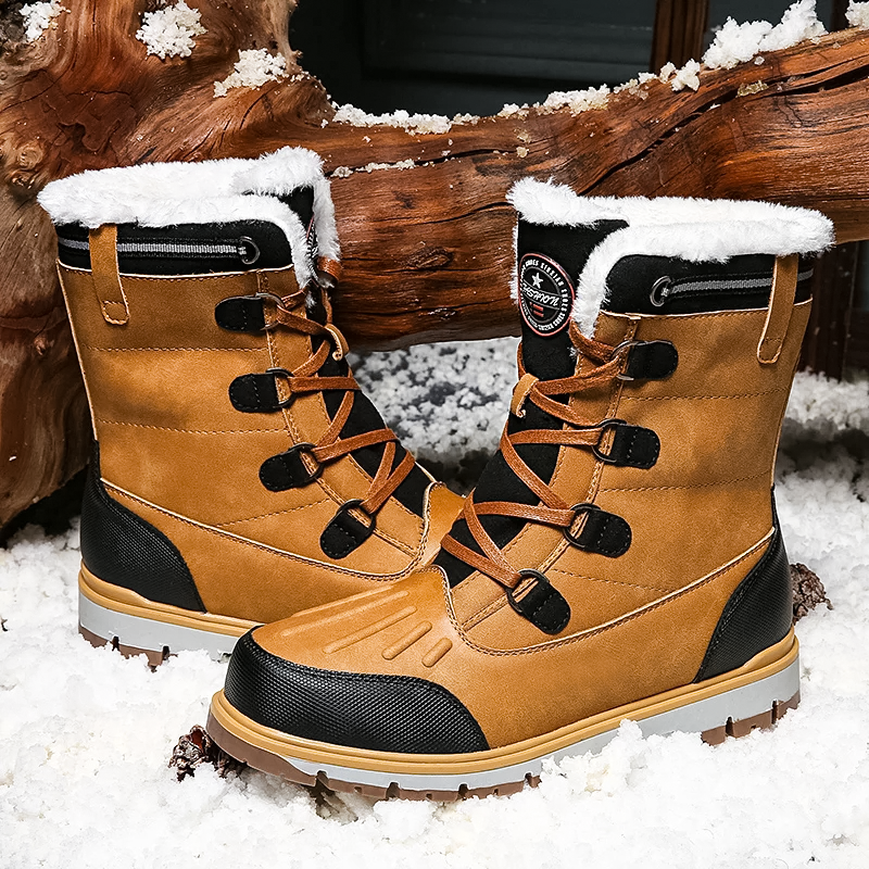 Heren Winterlaarzen – Warme Gevoerde Sneeuwschoenen met Antislipzool