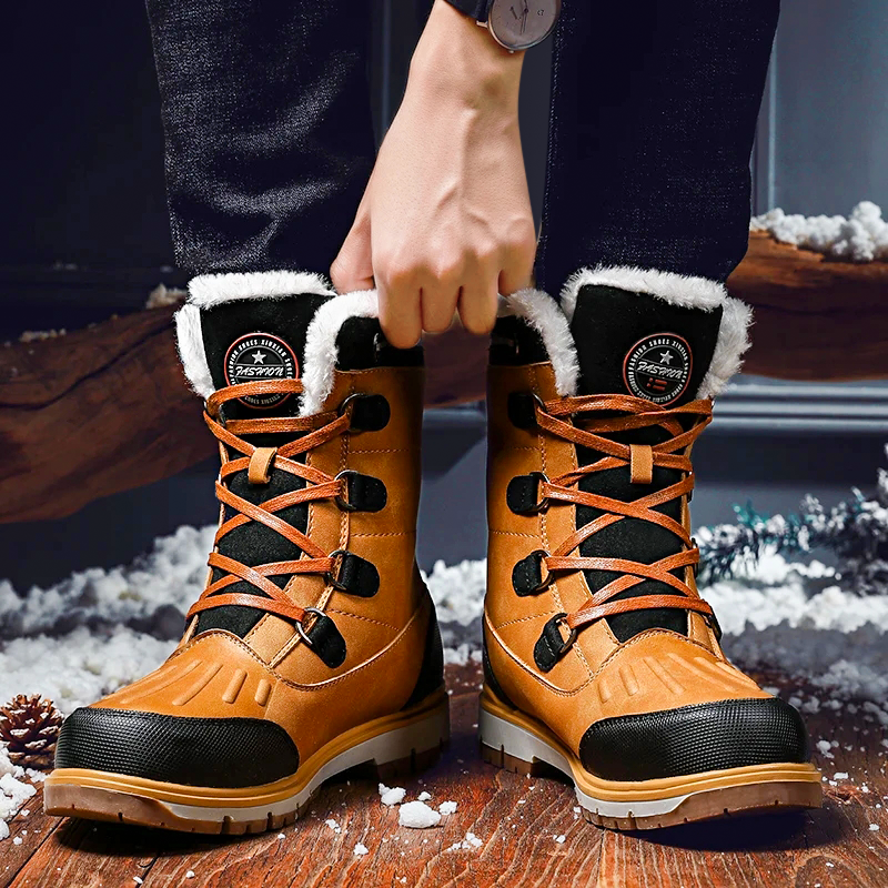Heren Winterlaarzen – Warme Gevoerde Sneeuwschoenen met Antislipzool