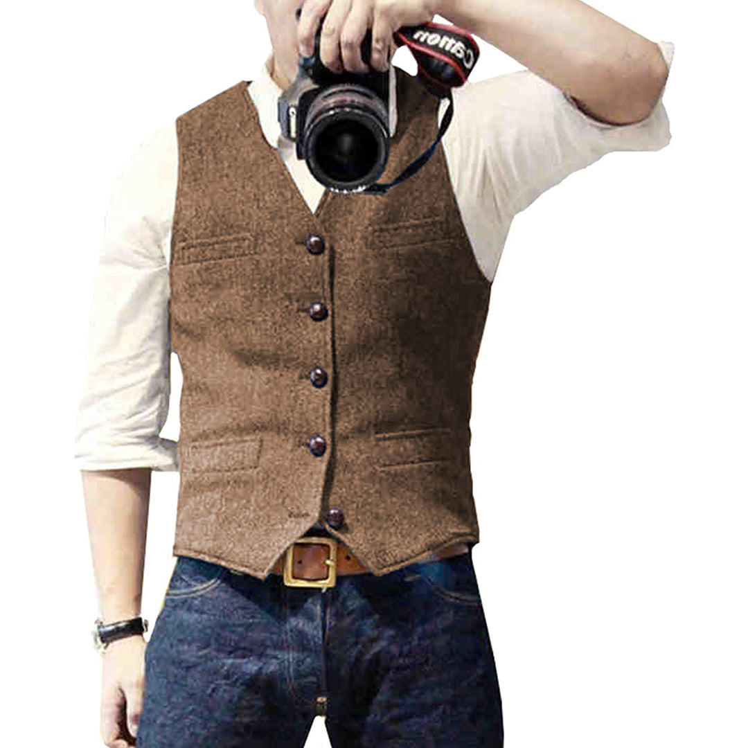 Heren Gilet Blauw Denim Stijlvol Mason