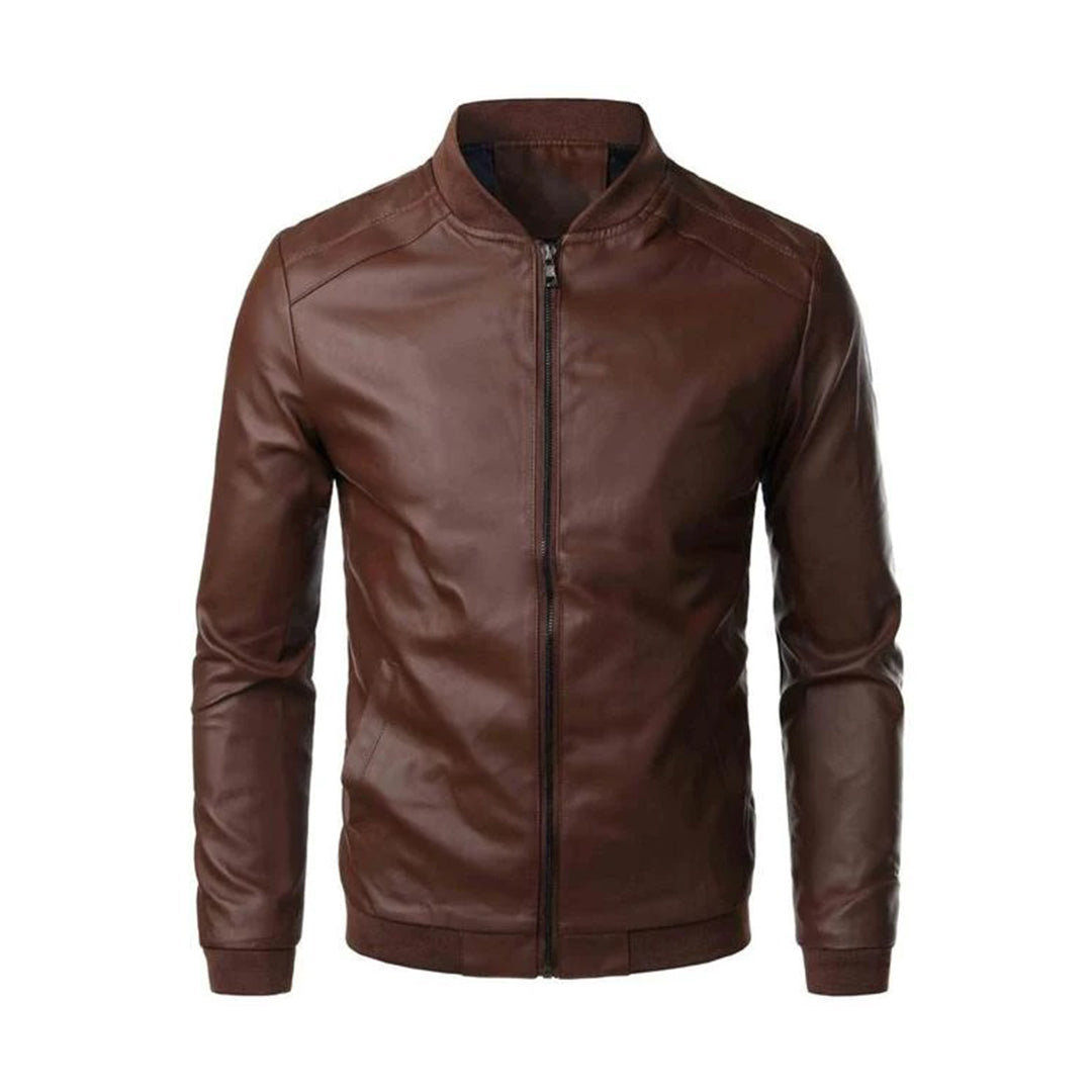 Leren Heren Jack Strakke Fit Kwaliteit Leer - Mode Vibes
