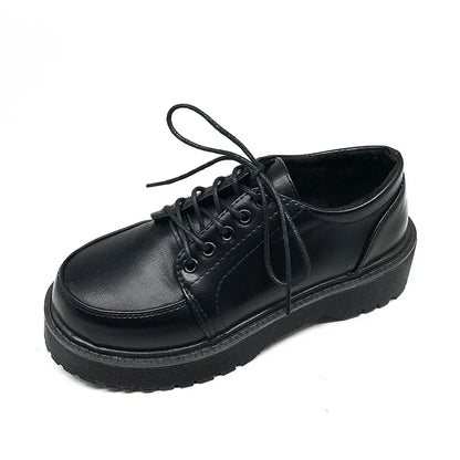 Eleganza Vintage Bruine Platform Oxford Loafers