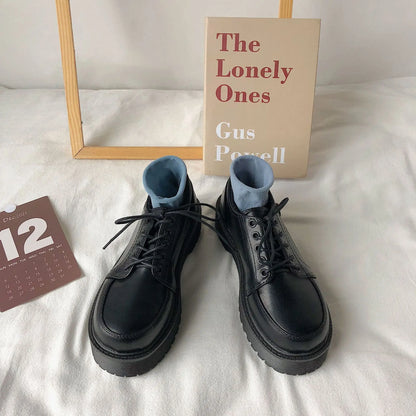 Eleganza Vintage Bruine Platform Oxford Loafers