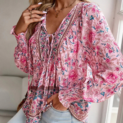Vrouwelijke Bloes met Bloemenprint voor Dames