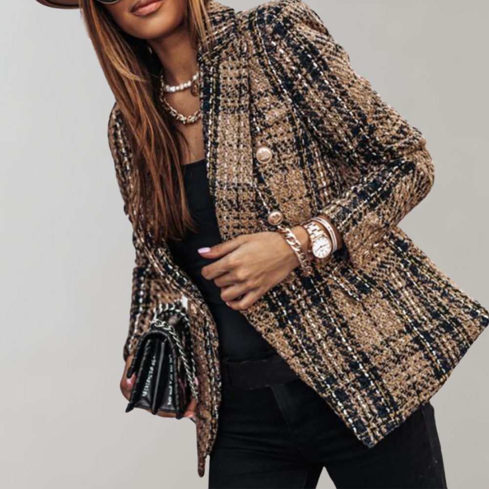 Dames Blazer Geruit Trendy Stijl Isabelle - Mode Vibes