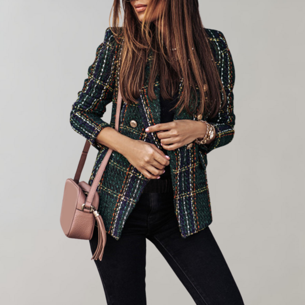 Dames Blazer Geruit Trendy Stijl Isabelle