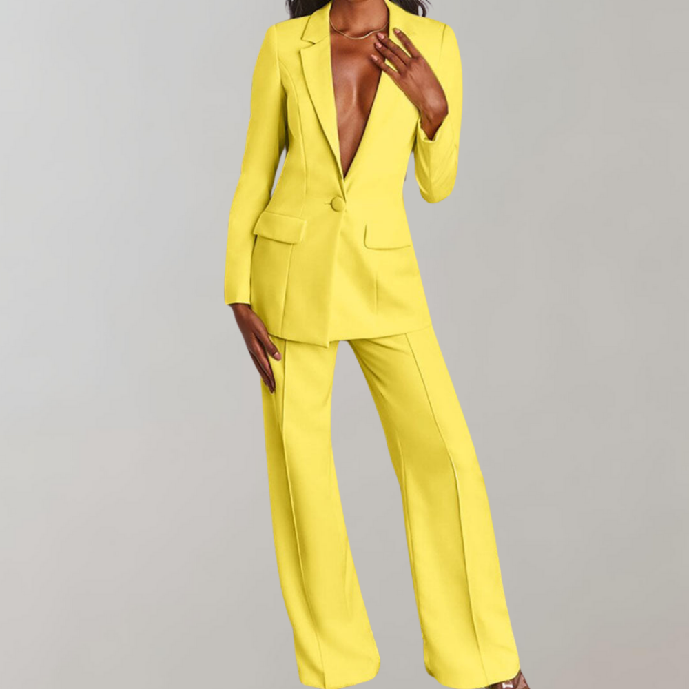 Dames Blazer Broek Set Elegant Zwart Costume - Mode Vibes