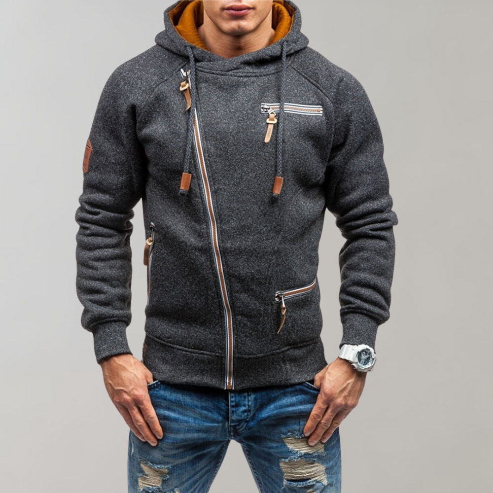 Comfortabele Hoodie met Ritssluiting Zwart - Mode Vibes