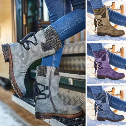 Waterdichte Halfhoge Dames Winterlaarzen met Antislip Zool