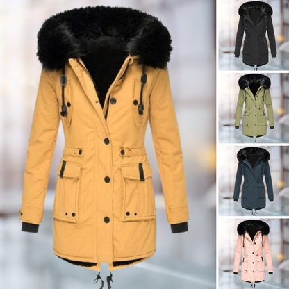 Verena | Elegante cappotto con collo in lana di cotone