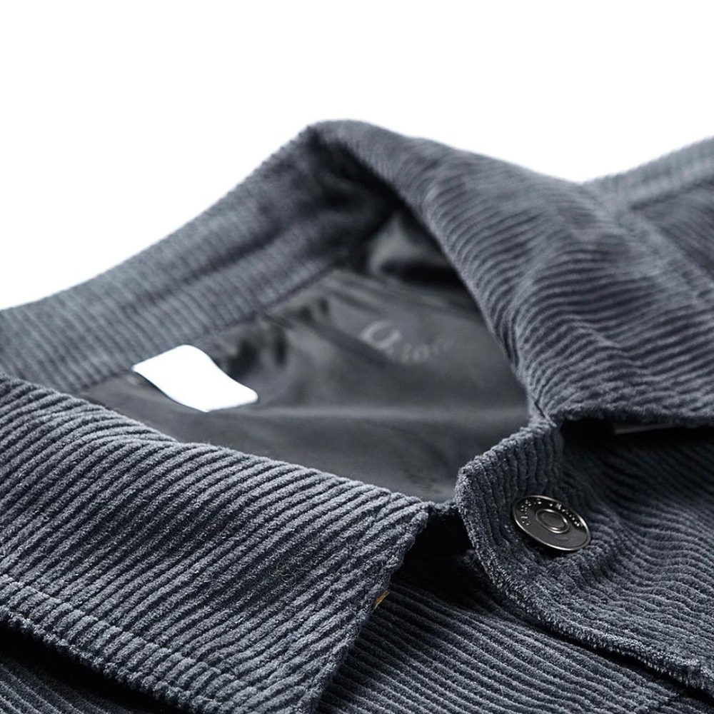 Grijze Corduroy Jas Comfortabel voor Heren en Dames