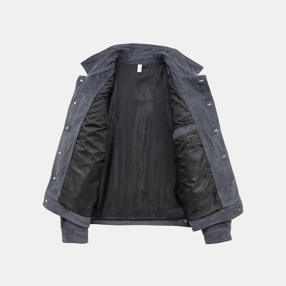 Grijze Corduroy Jas Comfortabel voor Heren en Dames
