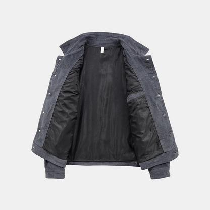 Grijze Corduroy Jas Comfortabel voor Heren en Dames