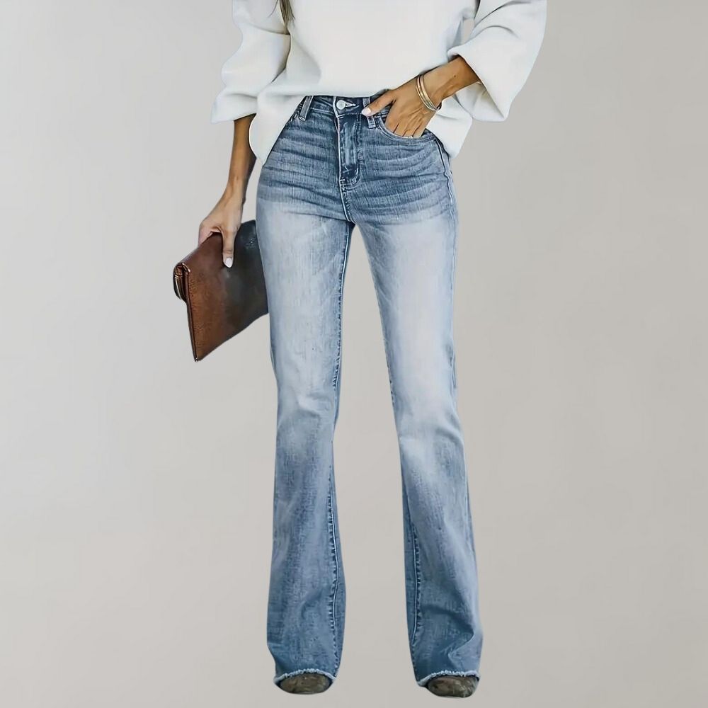 High Waist Flared Jeans Vintage Stijl - Mode Vibes