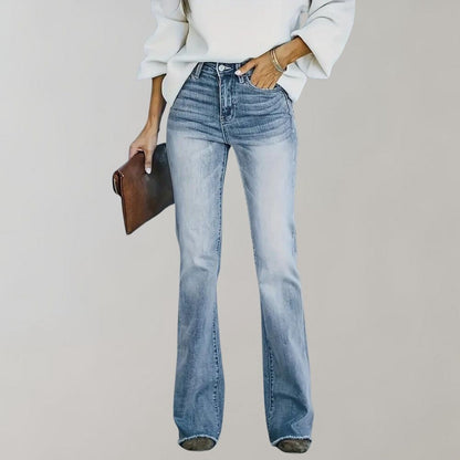 High Waist Flared Jeans Vintage Stijl - Mode Vibes
