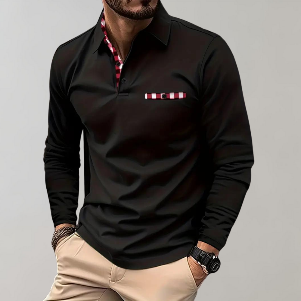 Heren Polo Lange Mouw Shirt Oliver - Mode Vibes