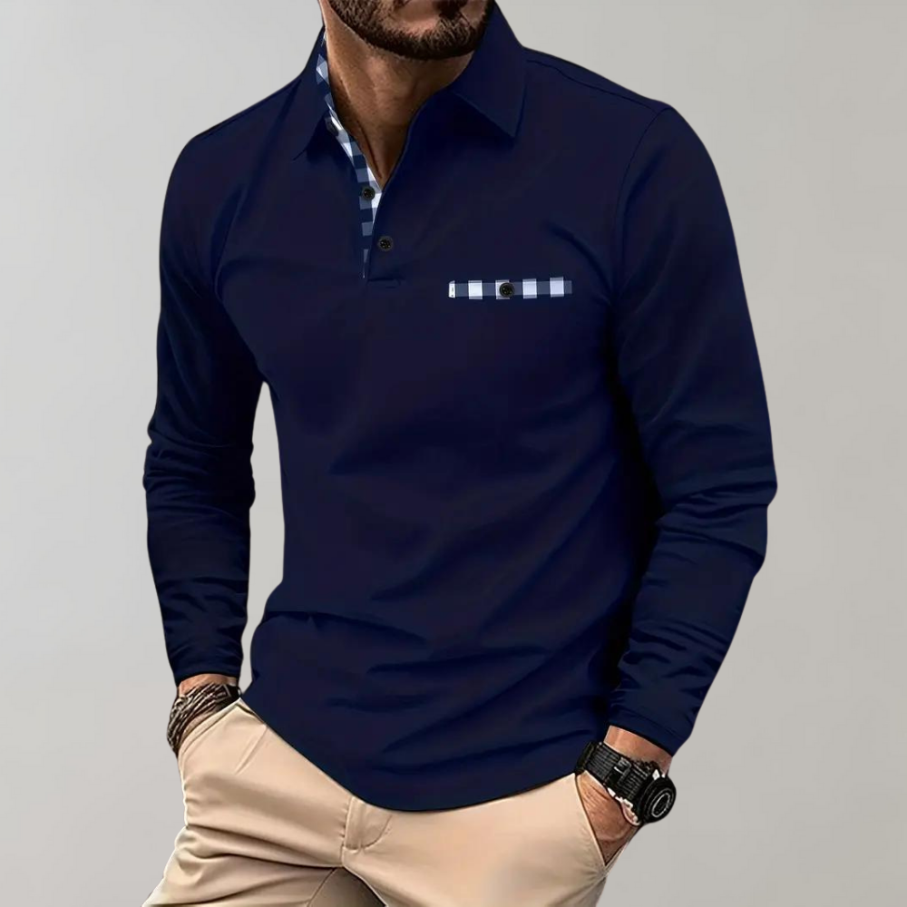 Heren Polo Lange Mouw Shirt Oliver