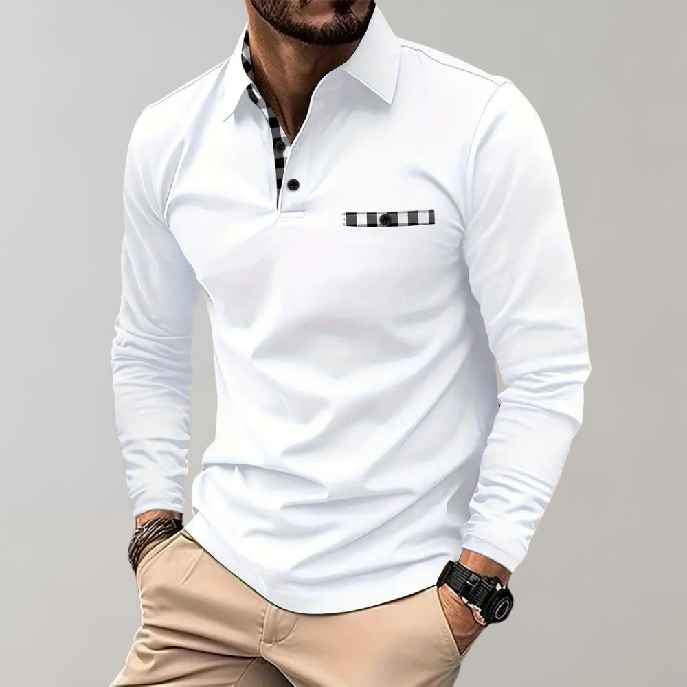 Heren Polo Lange Mouw Shirt Oliver