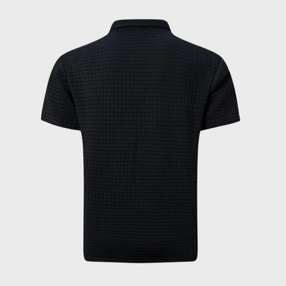 Poloshirt met Wafelstructuur en Contrastkleur
