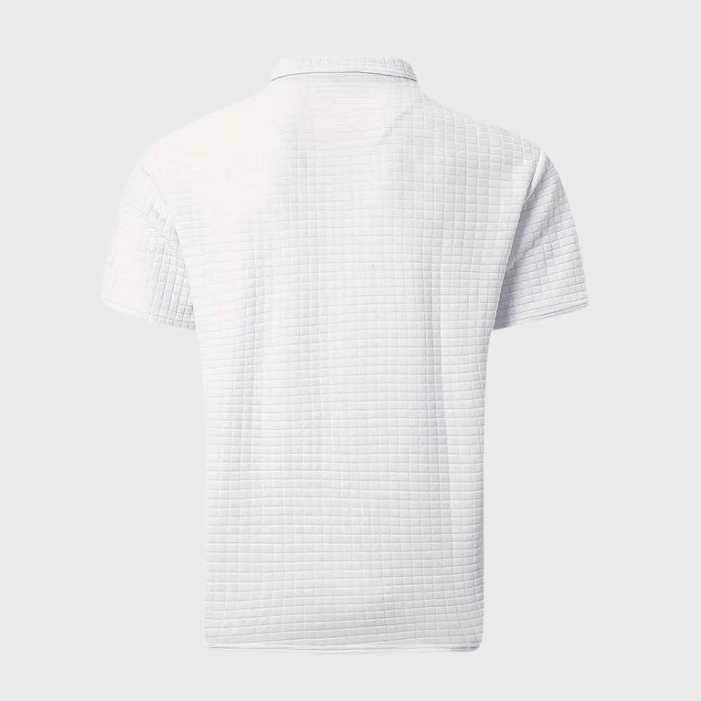 Poloshirt met Wafelstructuur en Contrastkleur
