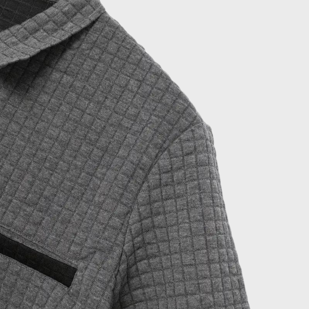 Poloshirt met Wafelstructuur en Contrastkleur