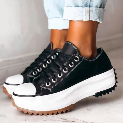 Dames Sneakers Platform Zwart Trendy Nova