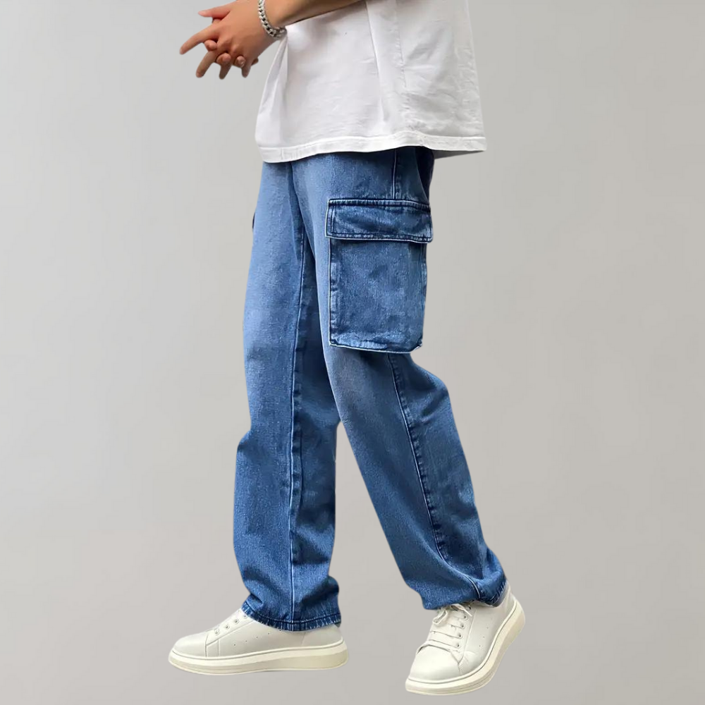 Heren Cargo Jeans Baggy Stijl Zachary - Mode Vibes