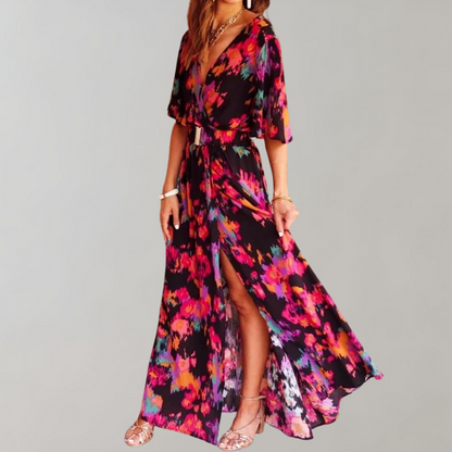 Maxi Jurk Zomerse Wikkeljurk Vrouwelijk Design